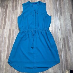Apt. 9 Sleeveless Teal Blue Dress with Tie Waist, Women's Size XL